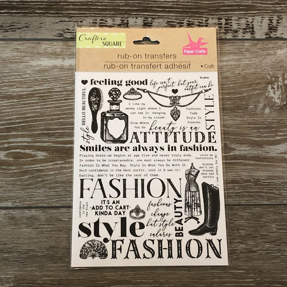 NIP! Fabulous Rub On Transfers Fashion Girly Theme Brush Boots Jewelry Etc